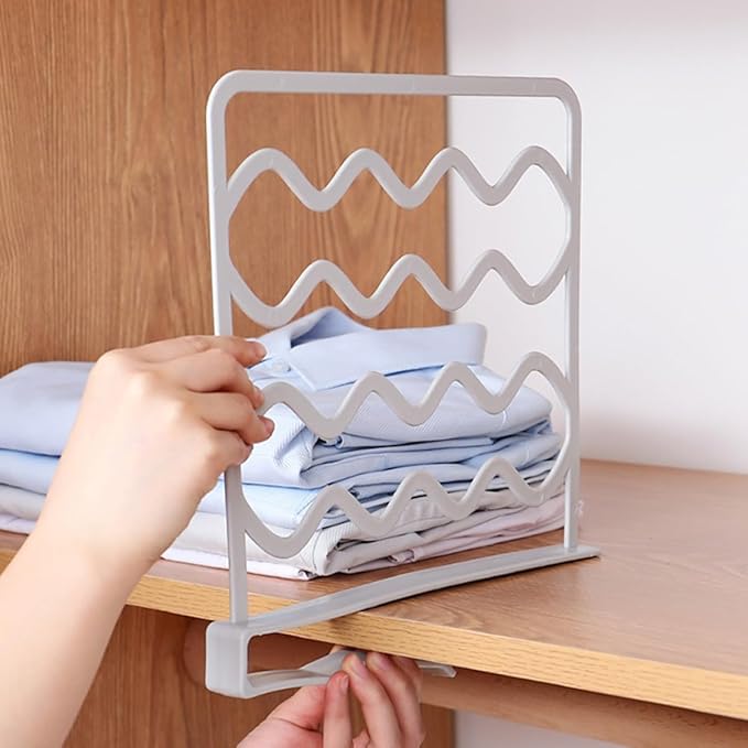 Zerodeko Closet Shelf Divider Sturdy Plastic Separator for Organizing Clothes Towels Accessories for Kitchen Cabinets Libraries Office Storage Random