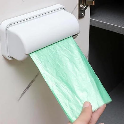 Trash Bag Dispenser Wall Mount, Small Garbage Bag Dispenser and Holder, Plastic Liner Organizer for Kitchen, Bathroom, Cabinet or Under Sink Storage – 3 Pack