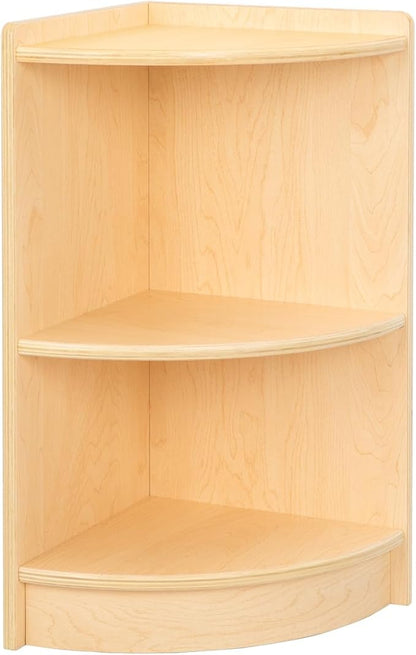 OOOK Wood Corner Cabinet, 2-Tier Toy Organizers and Storage, Montessori Shelf for Kids Room, Playroom, Nursery, Classroom, Kindergarten