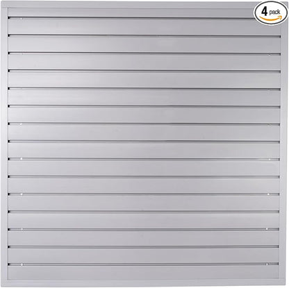 Slatwall Panel Garage Organizer Heavy Duty Wall Mounted, PVC Slat Panels Home Storage System, Tool Organization Peg Board 4ft by 4ft (Gray)