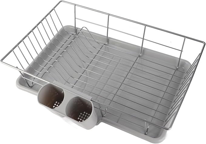 JTLB Metal Dish Storage Rack Drainer Kitchen Utensils Tableware Holder Drying Tray
