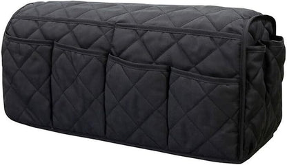 IPENNY No-Slip Cotton Sofa Couch Remote Control Holder Chair Armrest Caddy Pocket Organizer Storage Bag for Cellphone Tablet Notepad Book Magazines DVD Eyewears Drinker Snacks Holder Pouch