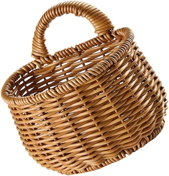 PRETYZOOM Woven Wall Mounted Storage Basket for Kitchen Versatile Garlic and Egg Container Space Saving Design for Organizing Pantry and Home Decor Natural Aesthetic