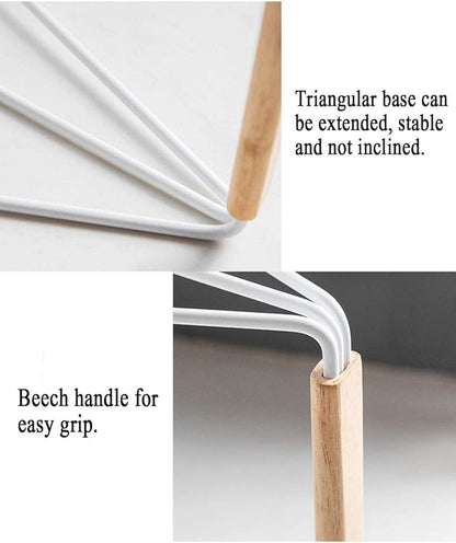 Home Kitchen Countertop Dishcloth Drying Rack, 3 Arms Folding Dishcloth Holder, Hand Towel Stand Rack, White Dishcloth Storage Rack Size 10.83 x 0.98 x 9.84 Inch (White Folding Rag Rack)