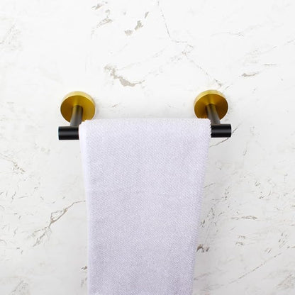 9-Inch Towel Bar SUS 304 Stainless Steel Towel Rack Wall Mounted Towel Rail Towel Rod for Bathroom Modern Style Black & Gold