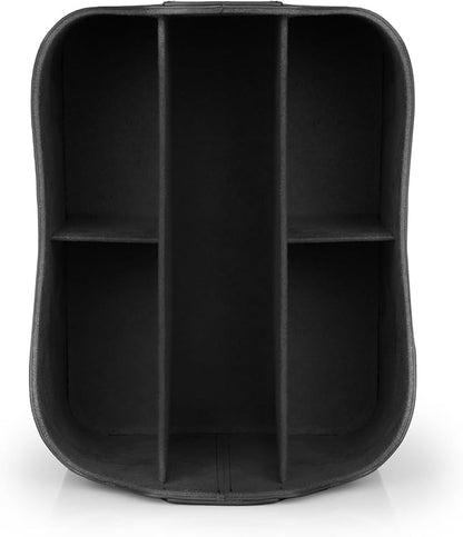 Londo PU Leather Remote Control Holder, Office Supplies Desk Organizer with Tablet Slot, Makeup Brush and Utensils Cube, Large Capacity Desk Caddy With 5 Compartments