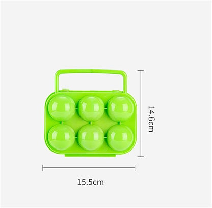 FantasyDay 6 Grids Egg Holder - Sturdy Shockproof Durable Carton Container With Lid for Refrigerator - Large Capacity Organizer Box for Home Kitchen Outdoor Picnic Hiking Storage