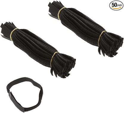 9 Inch (100-pack) Hook and Loop Self Gripping Fastening Cable Ties 1/2" Width - Multipurpose Microfiber Cloth Cable Organizer Self Adesive Pre-Cut Straps