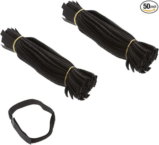 9 Inch (100-pack) Hook and Loop Self Gripping Fastening Cable Ties 1/2" Width - Multipurpose Microfiber Cloth Cable Organizer Self Adesive Pre-Cut Straps