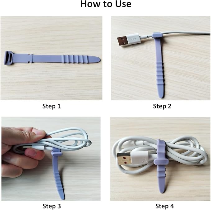 Silicone Zip Ties, Reusable Zip Ties, 20pcs Rubber Cable Ties Straps for Wire Management, Elastic Silicone Ties Cable Organizer for Home Office, 4.5" Multi Color Cord Ties