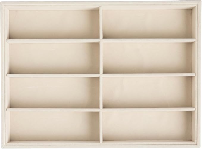 Frebeauty Sunglass Organizer,Velvet Glasses Organizer,8-Slot Sunglasses Tray for Drawer, Men's/Women's Sunglasses Box, Glasses Holder for Watch Stackable Eyeglass/Eyewear Display Tray(Beige)