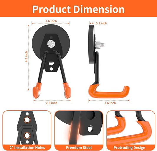 ENUODA Magnetic Hooks Heavy Duty Magnetic Tool Holder Magnets with Hooks for Hanging Wreath, Garden Tool, Toolbox, Shovel, Broom, Garage, Tool Chest, Organization, 4 PCS