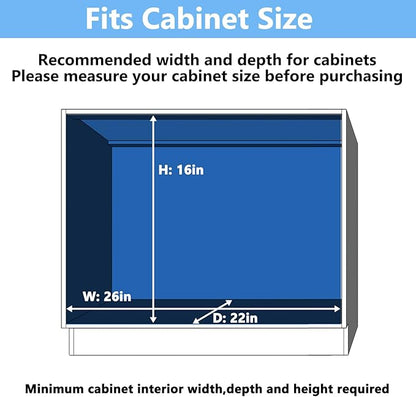 2 Tier Individual Pull Out Cabinet Organizer 25½" W x 21½" D, Heavy Duty Cabinet Pull Out Shelves, Slide Out Drawers Organization for Kitchen Cabinets Bathroom