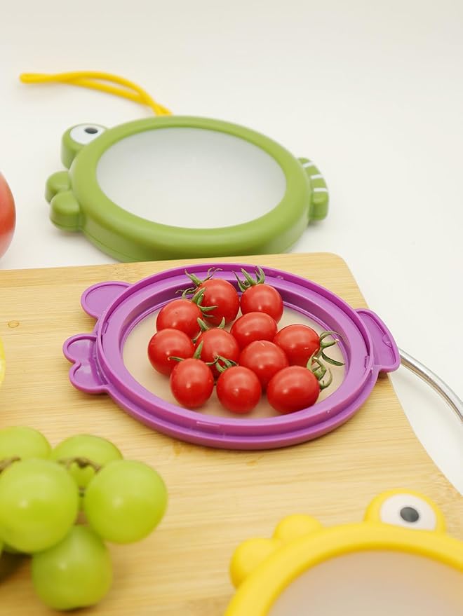 Kirynd Onion storage and Avocado Saver,Set of 4 Double-Sided Silicone Fruit Keeper Containers for Fridge,Tomatos Holder,Lemons,Garlic,and Potatoes