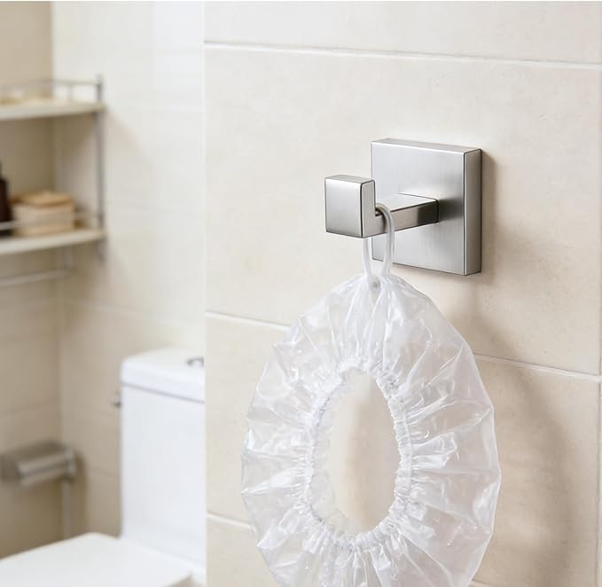 10 Pieces Bathroom Accessories Towel Bar SUS304 Stainless Steel Brushed Nickel Towel Holder Wall Mounted Heavy Duty Towel Rack Bathroom Towel Rod Modern Square Base Design(10, Brushed Nickel, 16 Inch)