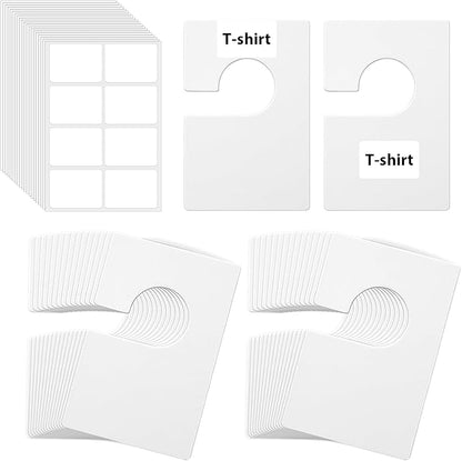 32 Pack Closet Dividers for Hanging Clothes Clothing Size Dividers,Size Markers for Clothing White Clothings Rack Reusable Closet Separators with 40 Labels Rectangular Clothings Closets Divider