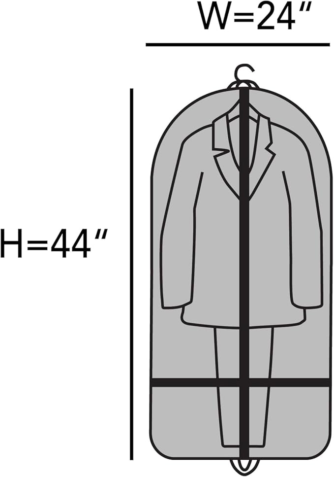 Covermates Keepsakes Garment Bag Set - Premium Polyester - Full Length Zipper - ID Window - Carrying Handles - Closet Storage, Grey