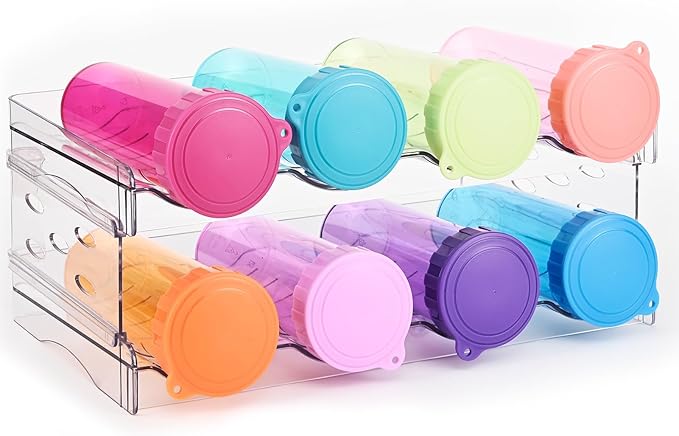 Keerte Acrylic Wine Rack for 8 Bottles/Cups - Freestanding Clear Modern Cabinet, Adjustable Shelves Compact Bar Organizer for Office, Kitchen, Dining - Lightweight Shatter-Resistant
