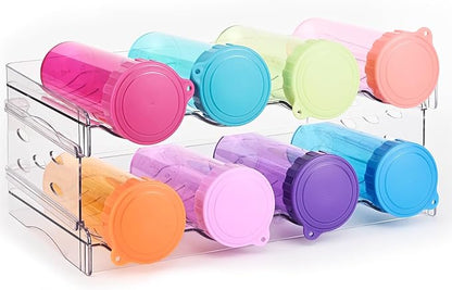Keerte Acrylic Wine Rack for 8 Bottles/Cups - Freestanding Clear Modern Cabinet, Adjustable Shelves Compact Bar Organizer for Office, Kitchen, Dining - Lightweight Shatter-Resistant