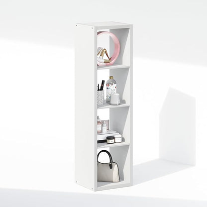 Furinno Cubic Closet Organizers and Storage, 4-Cube Closet Organizer, Vertical Open Shelf Closet Storage, Extra Thick Frame for Wardrobe, Bedroom, Living Room, White