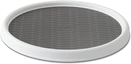 Copco Basics Non-Skid Pantry Cabinet Lazy Susan Turntable, 12-Inch, White/Gray, 1 Count (Pack of 1)