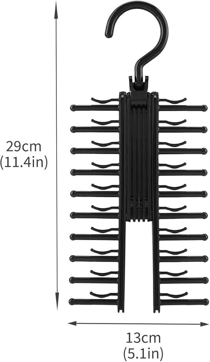 Lolytama 2Pack Belt Hanger,Belt Holder Organizer with Non-Slip Clips,Belt Hanger Wall Mount,Tie Hanger for Closet for Belt, Scarves,Ties, Hats,Camisoles,Bras