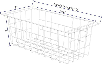 SANNO 17.5in Chest Freezer Basket,Freezer Organizer Bins, Sturdy Metal Wire Freezer Organizer for Home Kitchen