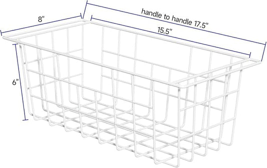 SANNO 17.5in Chest Freezer Basket,Freezer Organizer Bins, Sturdy Metal Wire Freezer Organizer for Home Kitchen