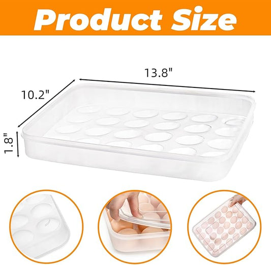 3 Pack Deviled Egg Containers with Lid, 90 Slot Plastic Egg Holder for Refrigerator, Clear Storage Egg Carrier Tray Stackable Egg Dispense for Party, Easter, Travel, Camping