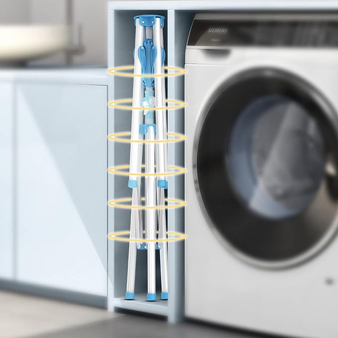 Tripod Clothes Drying Rack, Portable Foldable Stainless Steel Clothes Drying Rack Laundry Hanger Space Saving Tripod Stand, for Balcony Bedroom Household