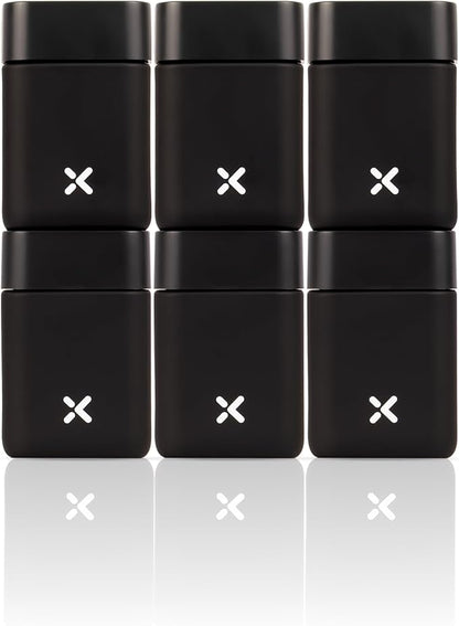 CubeX Miron Ultraviolet Glass Jars 130 ml (4.4 fl oz)| Premium Matte Finish | Stackable & Space Saving Design | Airtight Smell Proof | Screw Top Jars | Ideal for Herbs, Coffee, Spices | Set of 3