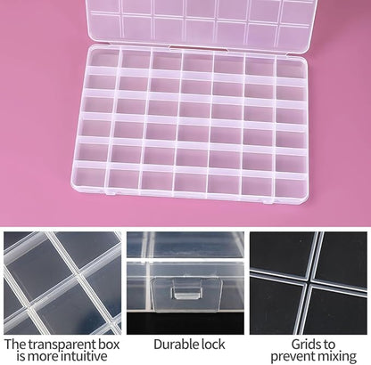 Eppingwin 42 Grids Bead Organizer, Craft Organizers and Storage, Acrylic Organizers, plastic Bead Organizer Box for Crafts Organizing Storing (2 pcak)
