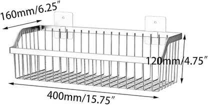 SUS304 Stainless Steel Mesh Basket, Large Wire Storage Organizer Basket, Multi-function Hanging Baskets for Kitchen Bathroom, L 15.75 Inch