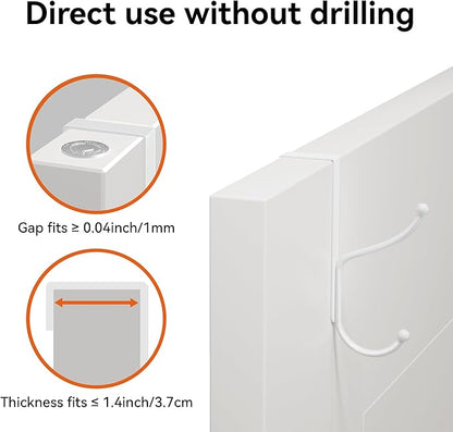 niffgaff Over Door Hook 4-Pack, Heavy Duty Door Hanger, Fits Interior Doors 1.4 Inches Thick, Organize Coats, Hats, Towels, and Bags for Entryways, Bathrooms, Bedrooms, and Kitchens, White