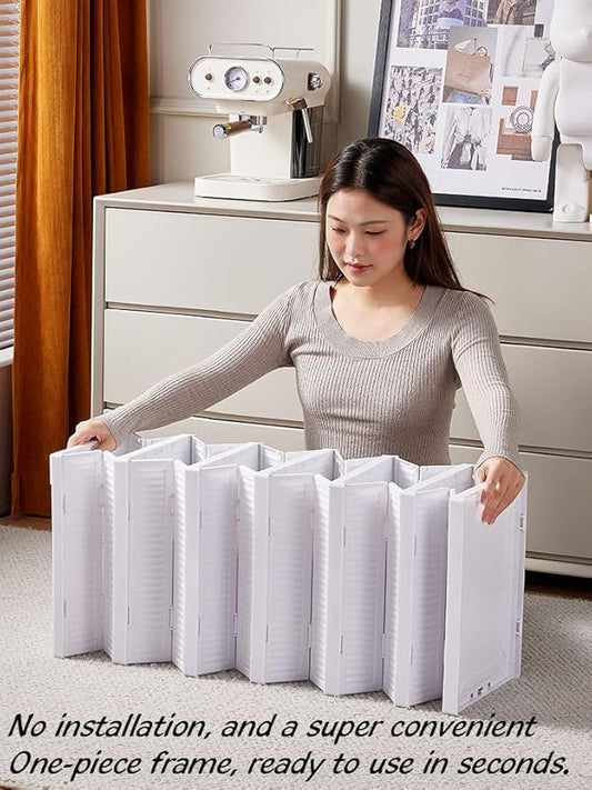 FUYUN Plastic Shoe Organizer - Stackable and Foldable 6-Tier Shoe Boxes for Closet, Clear and Space-Saving Sneaker Containers, No Assembly Required