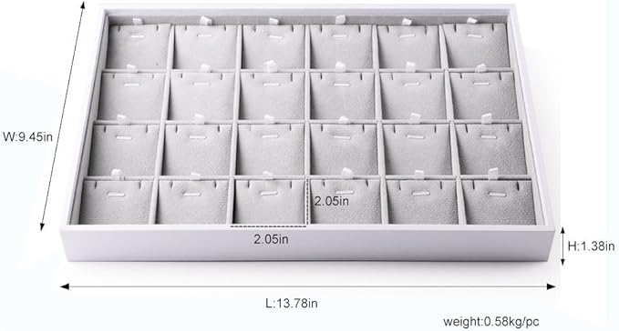 Oirlv Velvet Stackable Jewelry Trays Pendant Display Organizer Storage Tray (24 Grids Pendant)