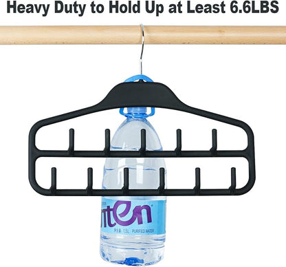 ELONG HOME Belt Hanger, Tie Rack for Closet, Sturdy Belt Organizer with 360 Degree Swivel, 11 Large Sturdy Belt Hooks, Non Slip Rubberized Belt Rack, Black