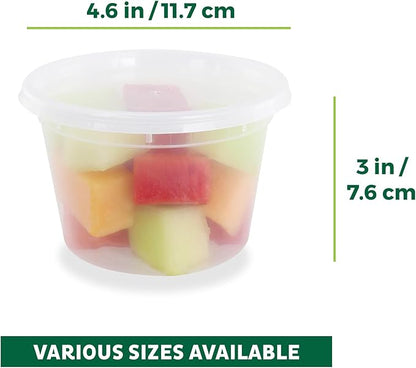 Freshware Food Storage Containers [36 Set] 16 oz Plastic Deli Containers with Lids, Slime, Soup, Meal Prep Container BPA Free Stackable Leakproof Microwave/Dishwasher/Freezer Safe (Pack of 10)