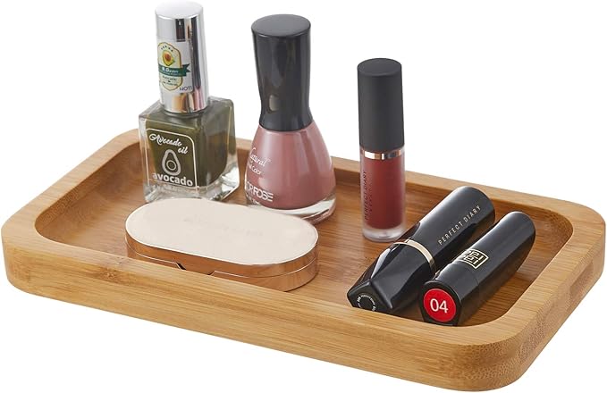 INIUNIK Qtip Holder With Vanity Tray, Glass Apothecary Jars With Lids for Bathroom, Cotton Ball Swab Pad Rounds Holder Canister Jars for Restroom Decorations and Organizer