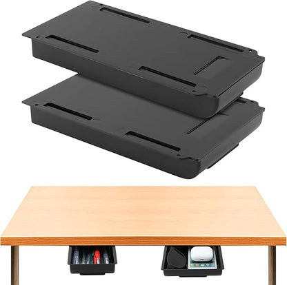2 Pack Under Desk Drawer Organizer,Under Desk Drawer,Under Desk Storage Drawers,Desk Drawer Attachment,Desk Drawers Under Desk,Desk Side Storage,Attachable Desk Drawer(COLOR:black)
