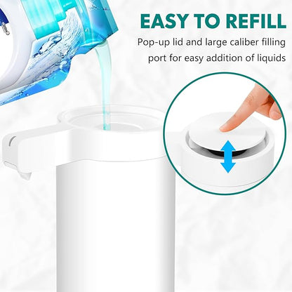 Mamiddle Automatic Soap Dispenser Stainless Steel with Sensor Infrared Soap Dispenser Electric IPX5 Waterproof USB-C Charging Motion Sensor for Kitchen & Bathroom (White)