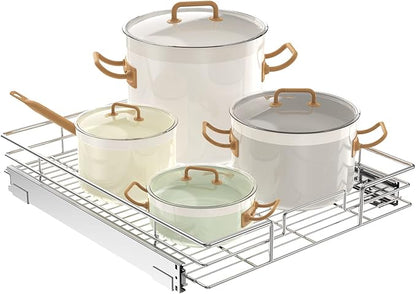 LOVMOR Pull Out Cabinet Organizer 22½" W x 21½" D, Kitchen Cabinet Pull Out Shelves Slide Out Storage