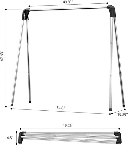 APEXCHASER Clothes Drying Rack Foldable, Stainless Steel Laundry Drying Rack Collapsible, Clothes Hanger for Sweater Baby Clothes Towel for Indoor & Outdoor, Portable Clothes Airer for Travel