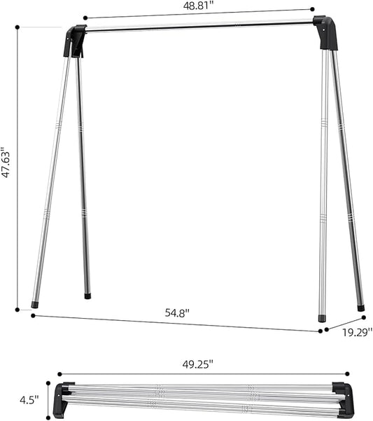 APEXCHASER Clothes Drying Rack Foldable, Stainless Steel Laundry Drying Rack Collapsible, Clothes Hanger for Sweater Baby Clothes Towel for Indoor & Outdoor, Portable Clothes Airer for Travel