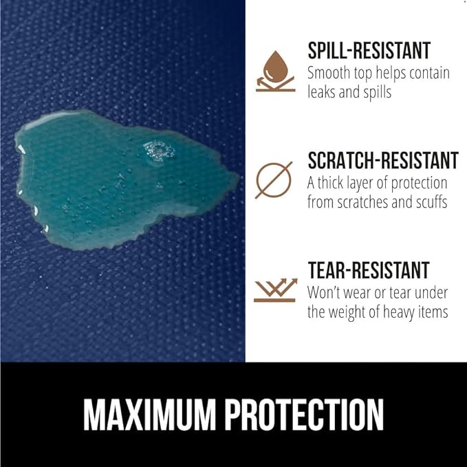 GORILLA GRIP DripGuard Shelf Liner, Non Adhesive Drawer and Kitchen Cabinet Protector, Slip Resistant BPA Free Smooth Surface Plastic Liners for Cabinets, Bathrooms, Closets, 12x240 Inch, Navy Blue