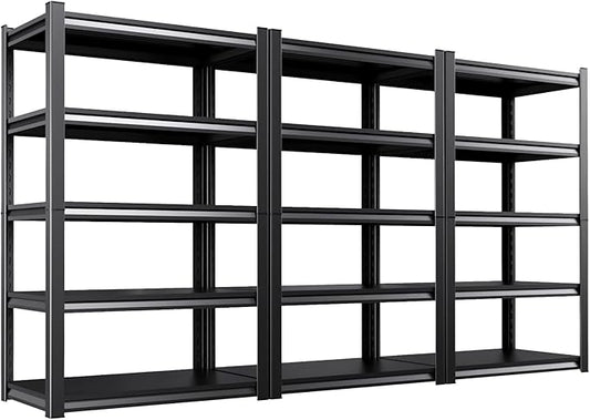 Set of 3 71"H-35"W Garage Shelving-2050LBS 5 Tier Storage Shelves,Adjustable Heavy Duty Metal Shelving Unit and Storage Large Rack,Utility Steel Shelf For Shop Warehouse Industrial Pantry 71"x35"x16"