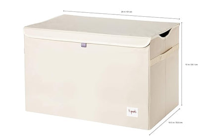 3 Sprouts Large Toy Chest for Kids with Lid and Handles - Collapsible Toy Storage Bin/Trunk/Box/Basket Organizer for Boys & Girls Playroom, Nursery, Bear