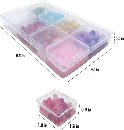 Tackle Box Organizer - Plastic Storage with Removable Compartment, Small Parts, Craft & Sewing Accessories (8-GRIDS)