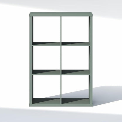 Furinno Cubic Closet Organizers and Storage, 6-Cube Closet Organizer, Open Shelf Closet Storage, Extra Thick Frame for Wardrobe, Bedroom, Living Room, Sage Green