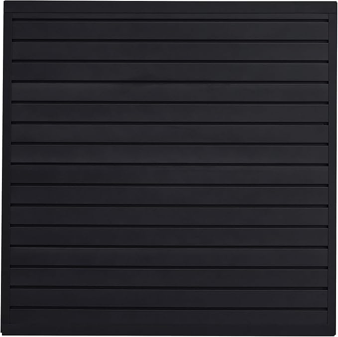 VEVOR Slat Wall Paneling, 4 x 4 ft, PVC Garage Slatwall with Modular Design, Black Slat Wall Easy-to-Install Adjustable Slatwall Panel with Coupling Structure & DIY Cutting, Fits for Storage & Display